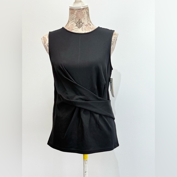 NORDSTROM RACK Black Asymmetrical twist front sleeveless Top size S - Picture 6 of 13